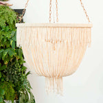 Carmen Chandelier - Natural Coco Wood Beads Gold Metal 30x29
