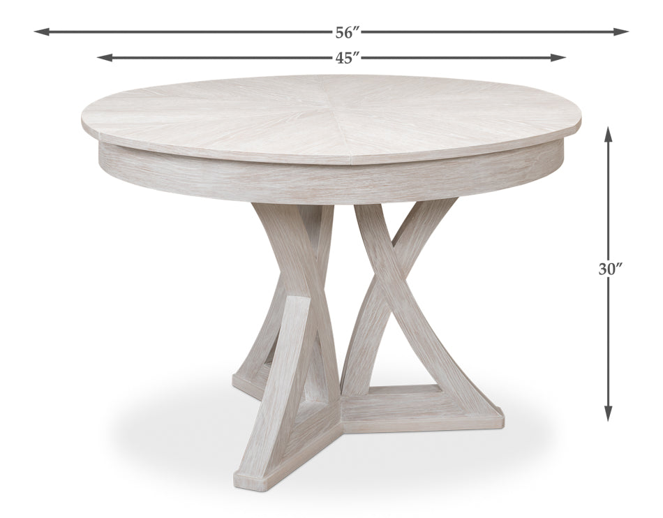 Casual Jupe Expandable Round Dining Table - Whitewash Small