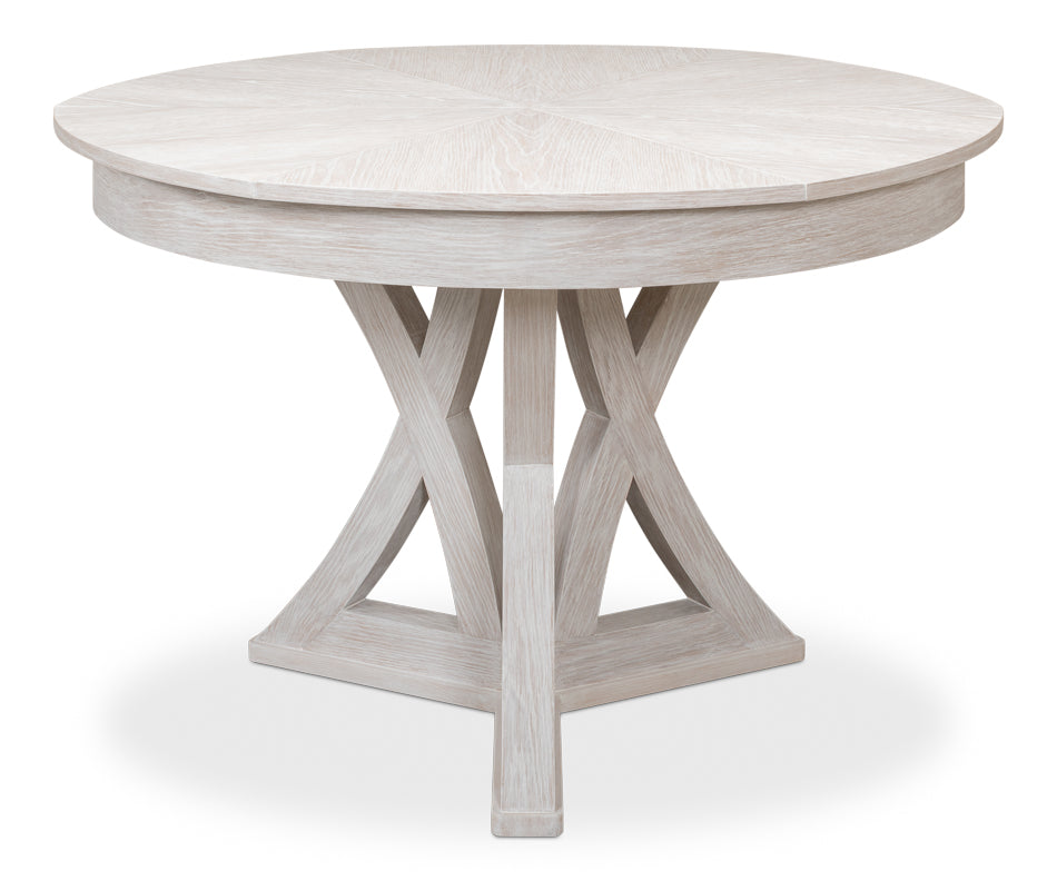 Casual Jupe Expandable Round Dining Table - Whitewash Small