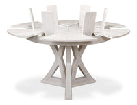 Casual Jupe Expandable Round Dining Table - Whitewash Small