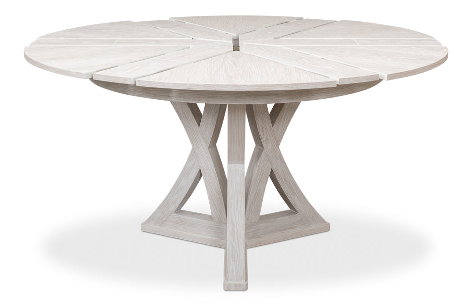 Casual Jupe Expandable Round Dining Table - Whitewash Small