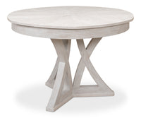 Casual Jupe Expandable Round Dining Table - Whitewash Small