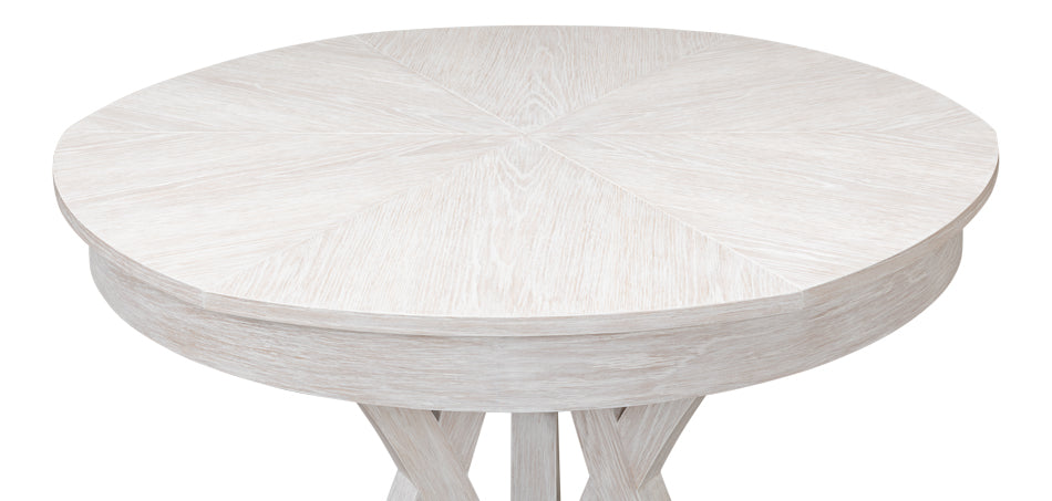 Casual Jupe Expandable Round Dining Table - Whitewash Small