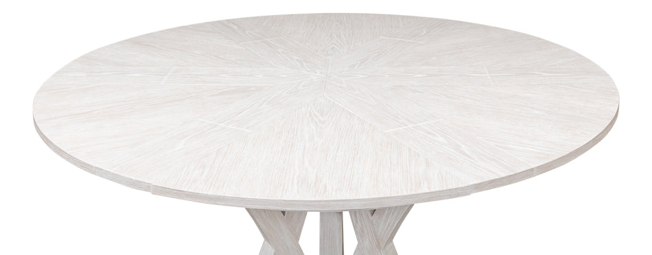 Casual Jupe Expandable Round Dining Table - Whitewash Small