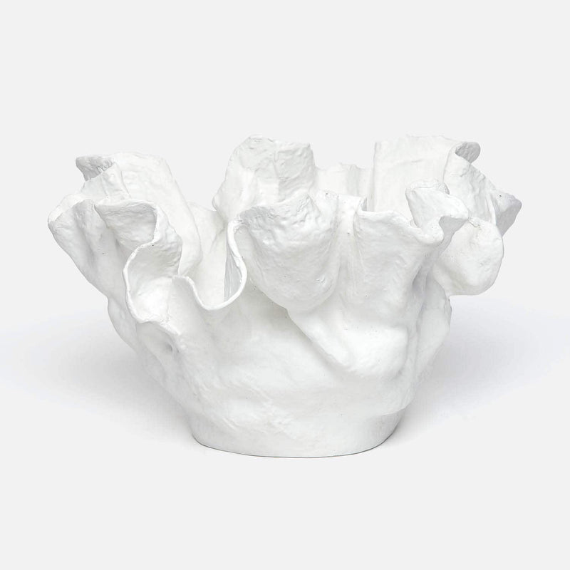 Celestine Bowl - Pristine White Resin 20x20x12