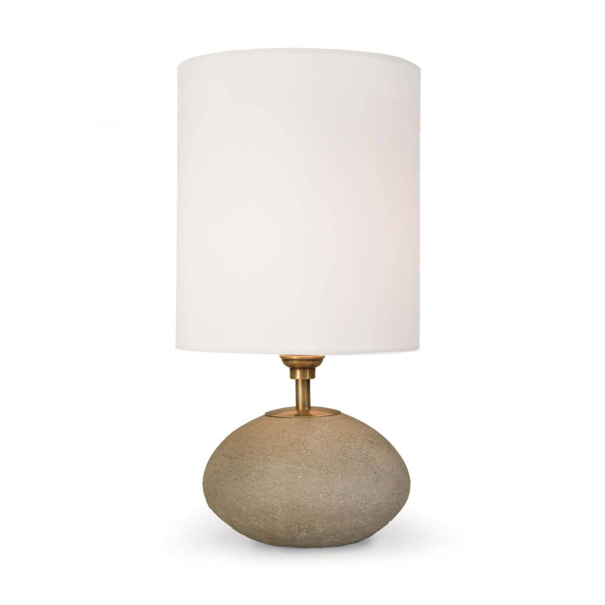 Concrete lamp with natural linen shade