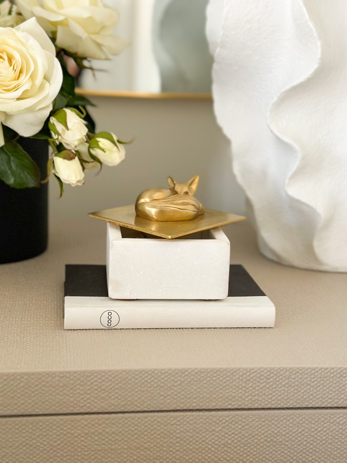 Corsac Decorative Box - Brass and Marble