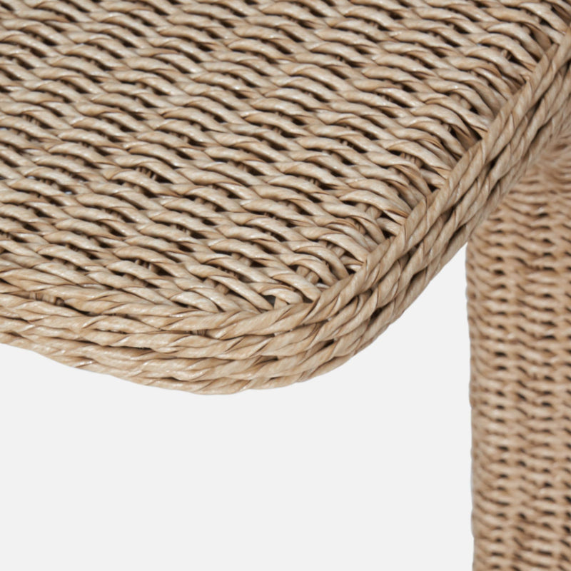 Devante Outdoor Side Table - Natural Twisted Faux Wicker 15x24