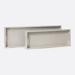 Emery Console Trays - Set of 2 French Gray Vintage Faux Shagreen