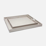 Emery XL Square Trays - Set of 2 French Gray Vintage Faux Shagreen