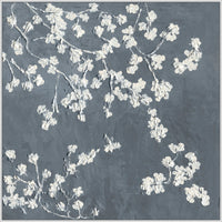 Flowering Branches by Lillian August Artwork Painted Silver Frame - 49.5 x 49.5