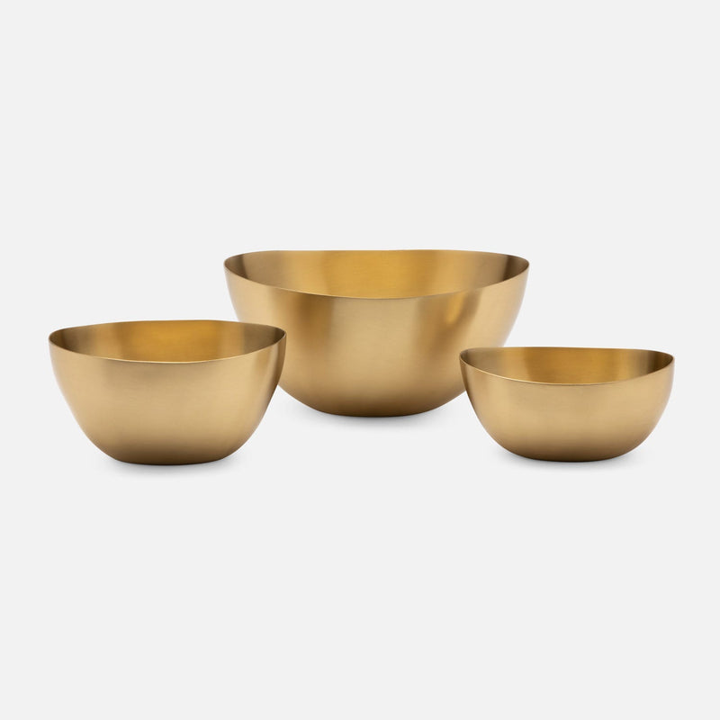 Forba Bowl Set of 3 - Satin Brass Metal