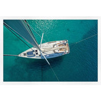 From Above Sailboat Photograph Framed Artwork - 53 x 36