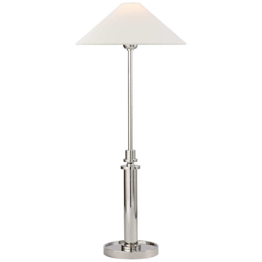 Hargett Buffet Lamp - Polished Nickel with Linen Shade