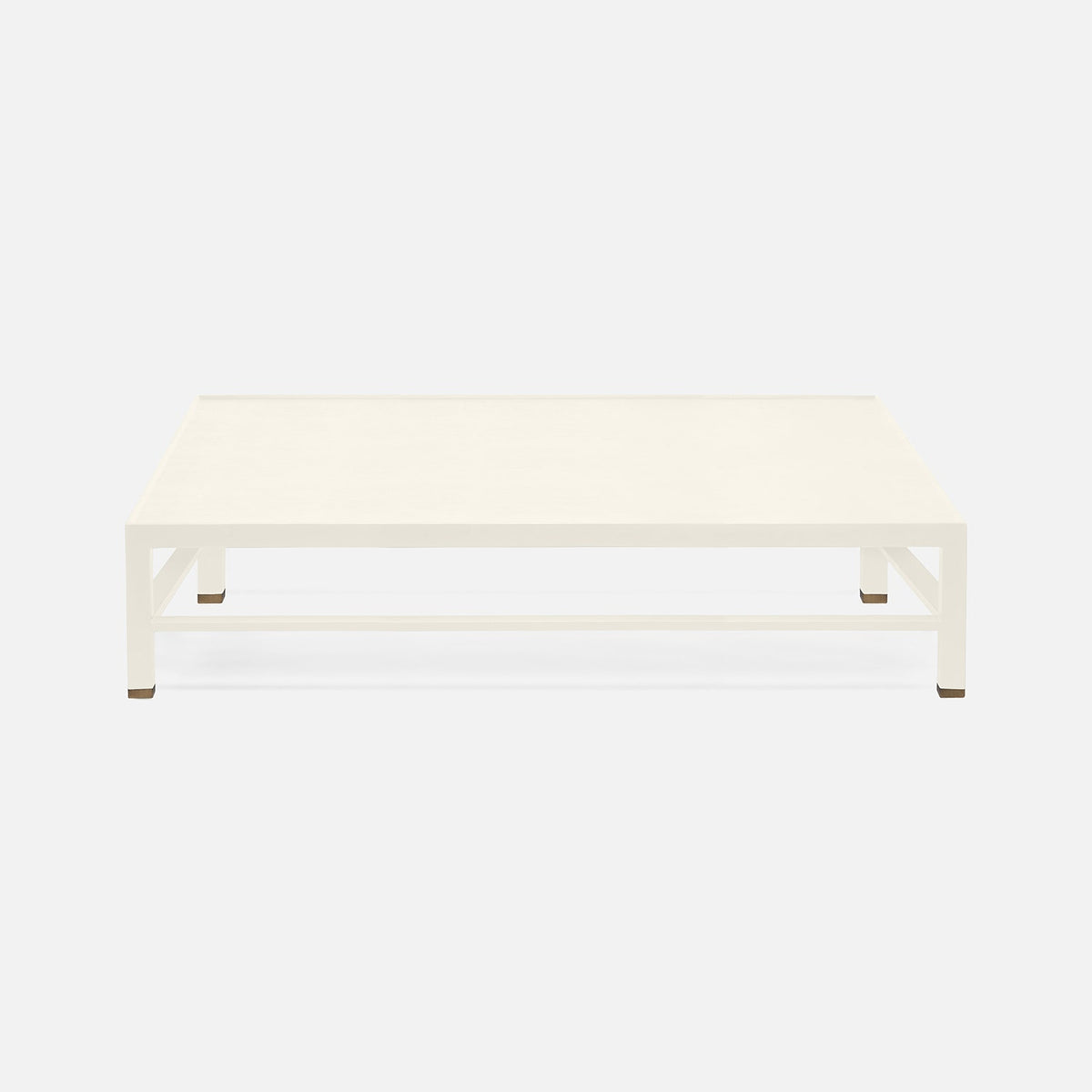 Jarin Coffee Table - White Faux Belgian Linen 60 x 60