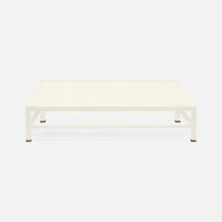 Jarin Coffee Table - White Faux Belgian Linen 60 x 60