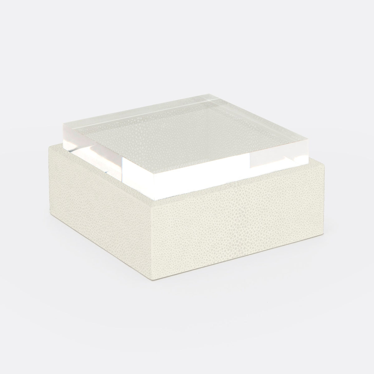 Jasen Decorative Box - Snow Realistic Faux Shagreen