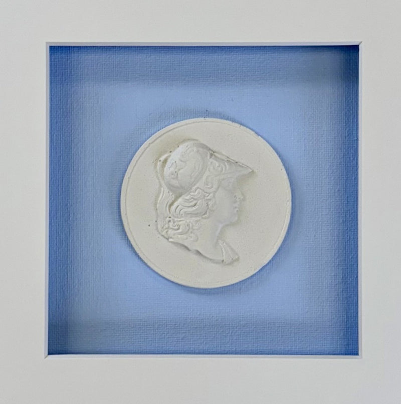 La Bleu Merveille Intaglio 2 Framed Artwork - 16 x 16