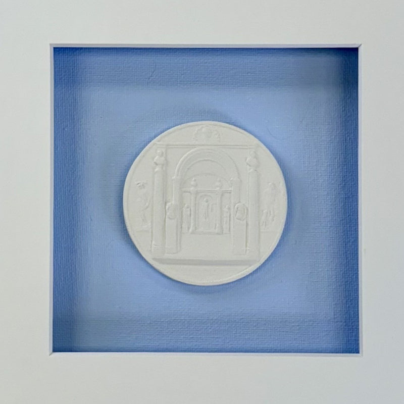La Bleu Merveille Intaglio 3 Framed Artwork - 16 x 16