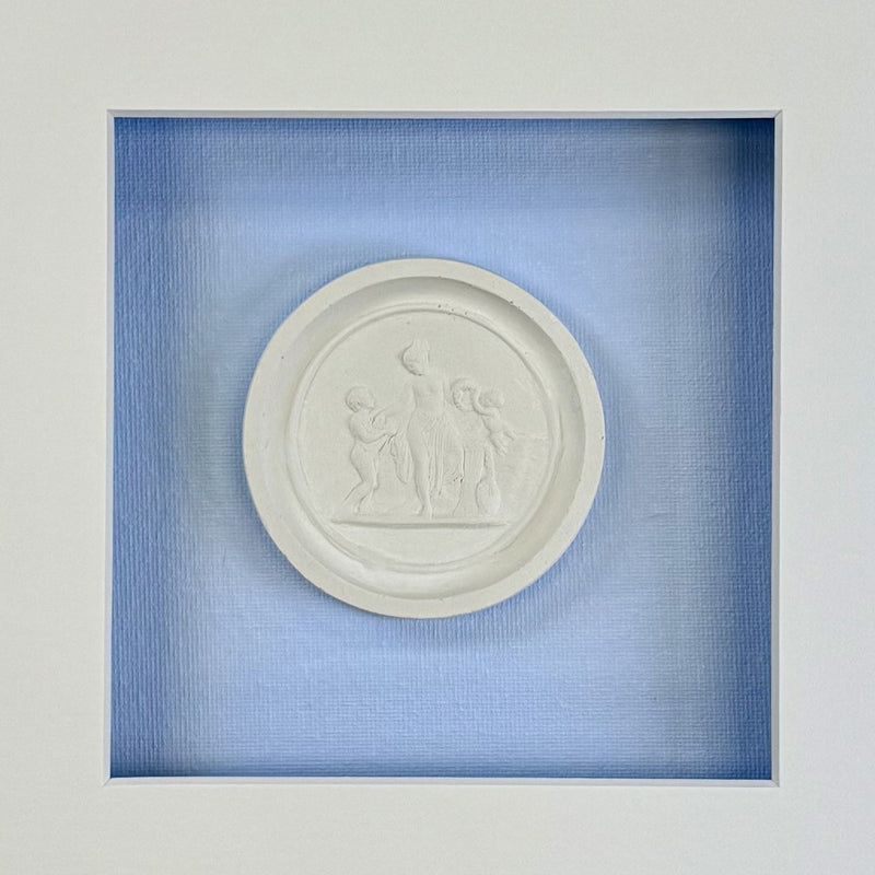 La Bleu Merveille Intaglio 4 Framed Artwork - 16 x 16