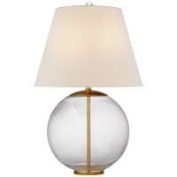 Morton Table Lamp - Clear Glass with Linen Shade
