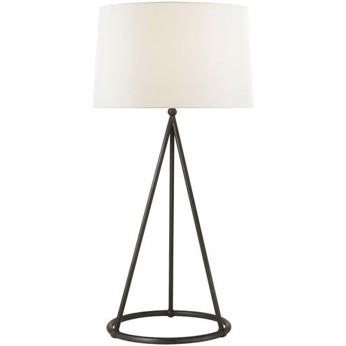 Nina Tapered Table Lamp - Aged Iron with Linen Shade