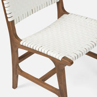 Rawley Dining Chair - Flat White Rattan Aged Natural Teak