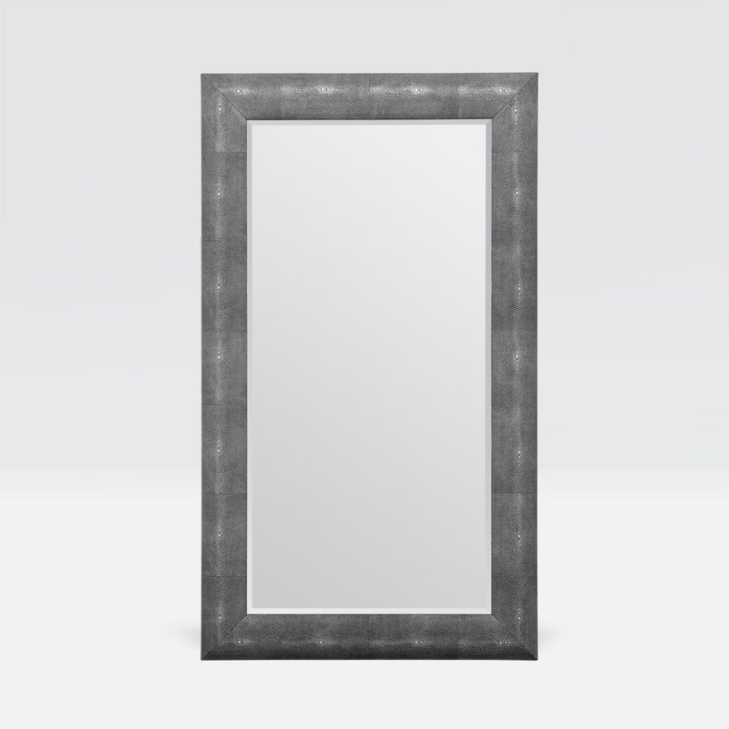 Sabine Mirror - Cool Gray Realistic Faux Shagreen 32x60