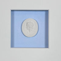 La Bleu Memoire Intaglio 2 Framed Artwork - 8 x 8