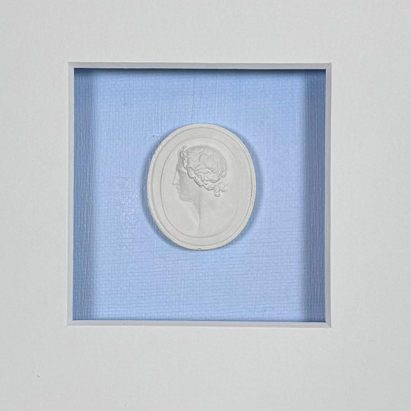 La Bleu Memoire Intaglio 2 Framed Artwork - 8 x 8