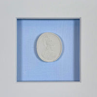 La Bleu Memoire Intaglio 3 Framed Artwork - 8 x 8