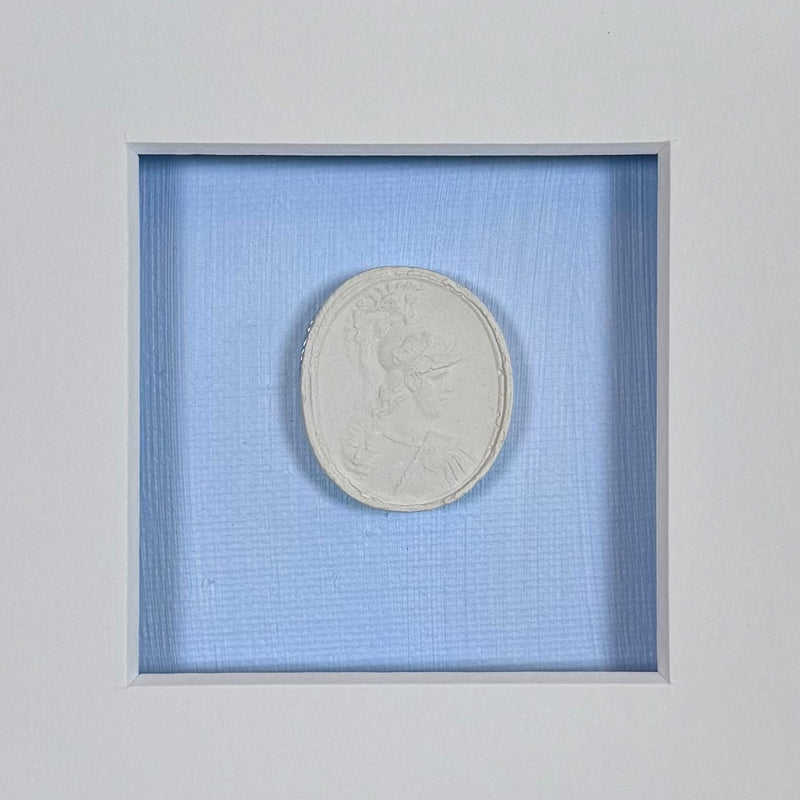 La Bleu Memoire Intaglio 3 Framed Artwork - 8 x 8