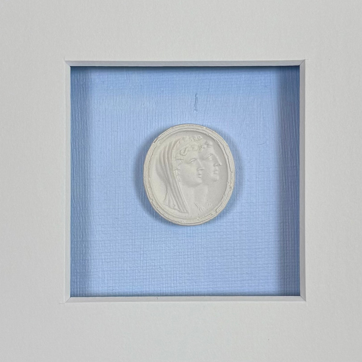 La Bleu Memoire Intaglio 4 Framed Artwork - 8 x 8