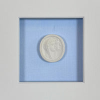 La Bleu Memoire Intaglio 4 Framed Artwork - 8 x 8