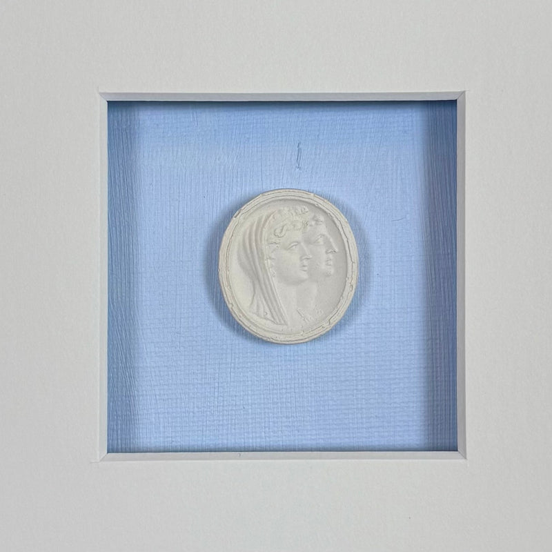 La Bleu Memoire Intaglio 4 Framed Artwork - 8 x 8