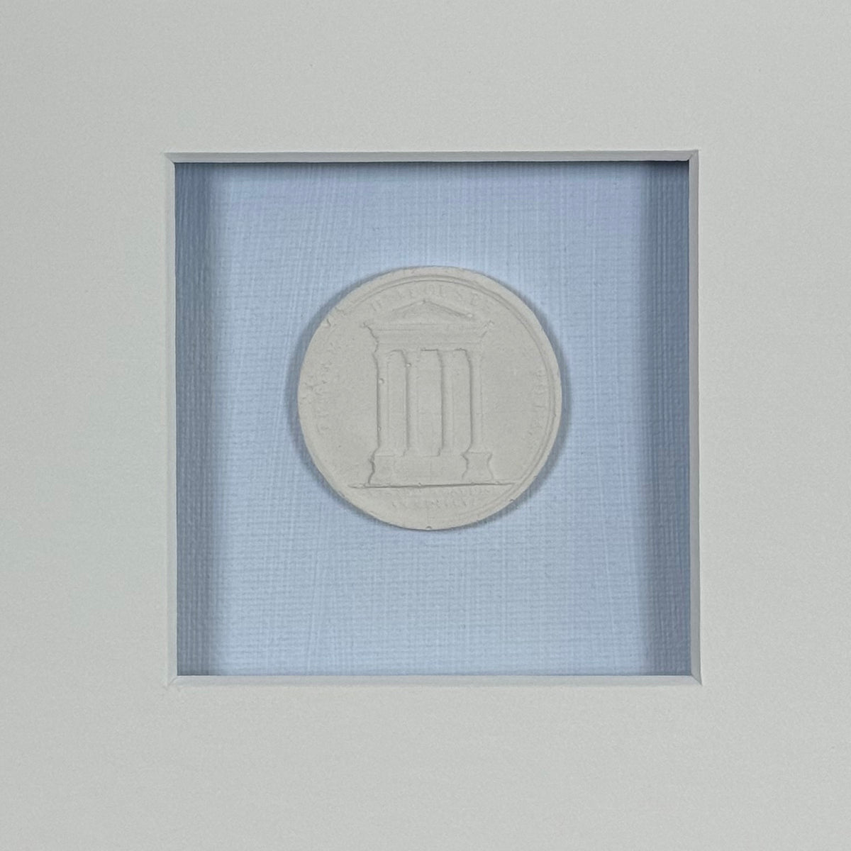La Bleu Memoire Intaglio 5 Framed Artwork - 8 x 8