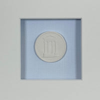 La Bleu Memoire Intaglio 5 Framed Artwork - 8 x 8
