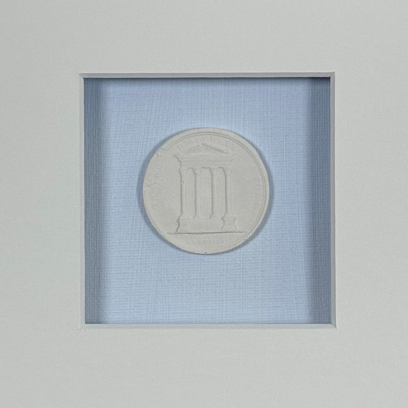 La Bleu Memoire Intaglio 5 Framed Artwork - 8 x 8