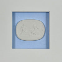 La Bleu Memoire Intaglio 7 Framed Artwork - 8 x 8