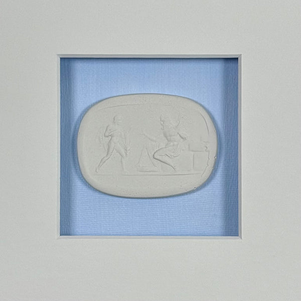 La Bleu Memoire Intaglio 7 Framed Artwork - 8 x 8