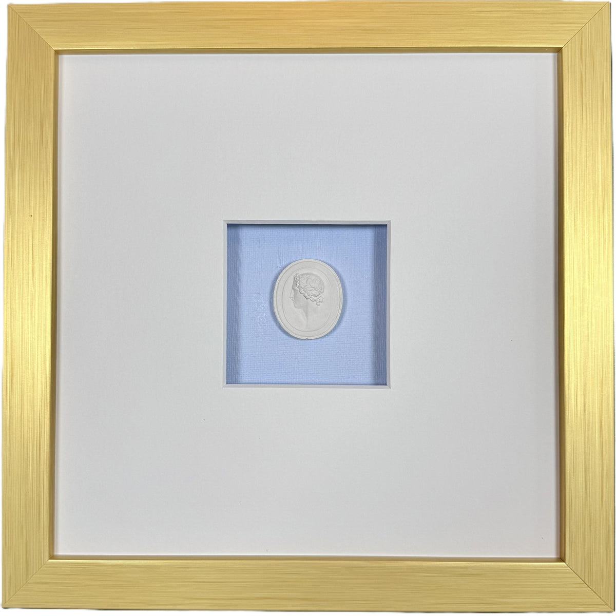 La Bleu Memoire Intaglio 2 Framed Artwork - 8 x 8