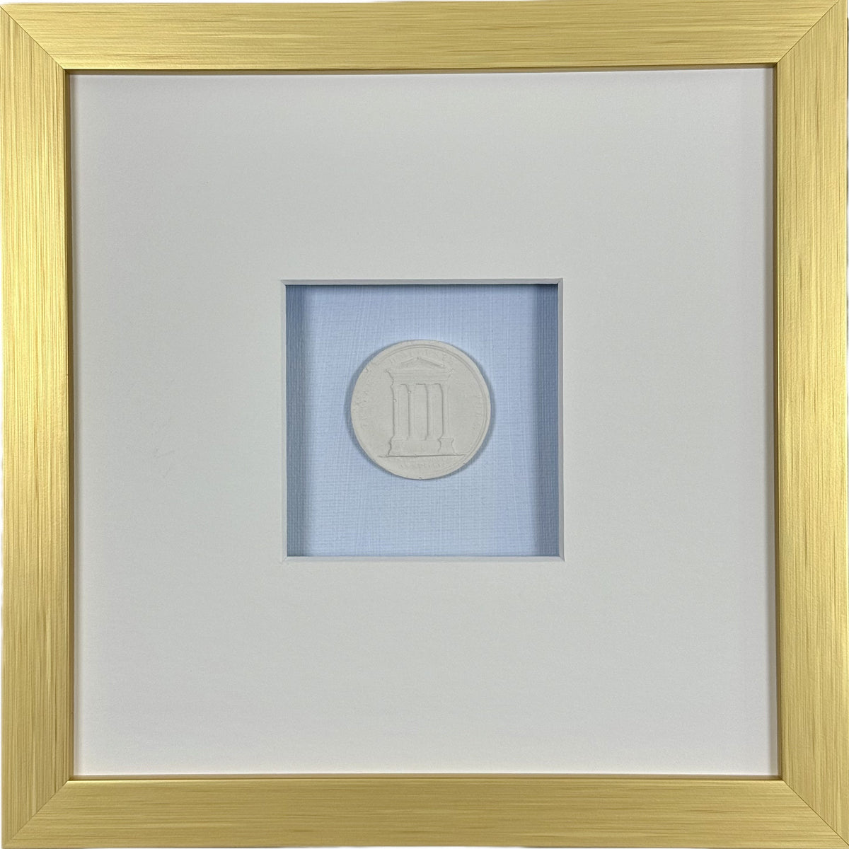 La Bleu Memoire Intaglio 5 Framed Artwork - 8 x 8