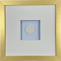 La Bleu Memoire Intaglio 5 Framed Artwork - 8 x 8