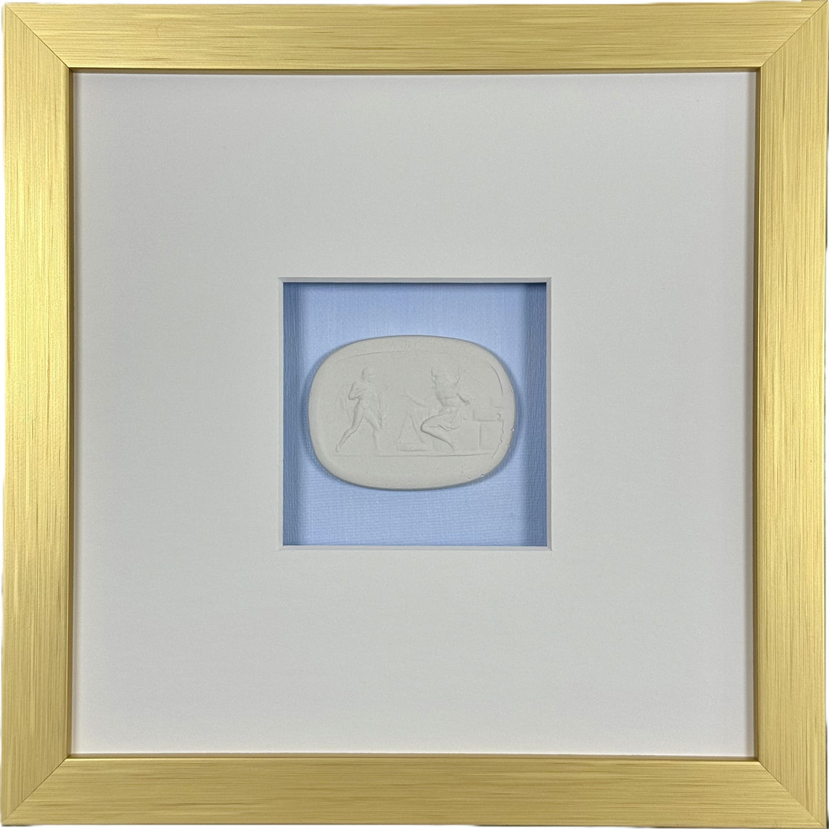 La Bleu Memoire Intaglio 7 Framed Artwork - 8 x 8