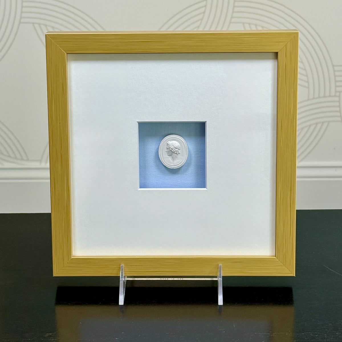 La Bleu Memoire Intaglio 2 Framed Artwork - 8 x 8