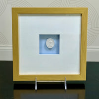 La Bleu Memoire Intaglio 3 Framed Artwork - 8 x 8