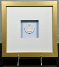 La Bleu Memoire Intaglio 5 Framed Artwork - 8 x 8