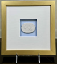 La Bleu Memoire Intaglio 7 Framed Artwork - 8 x 8