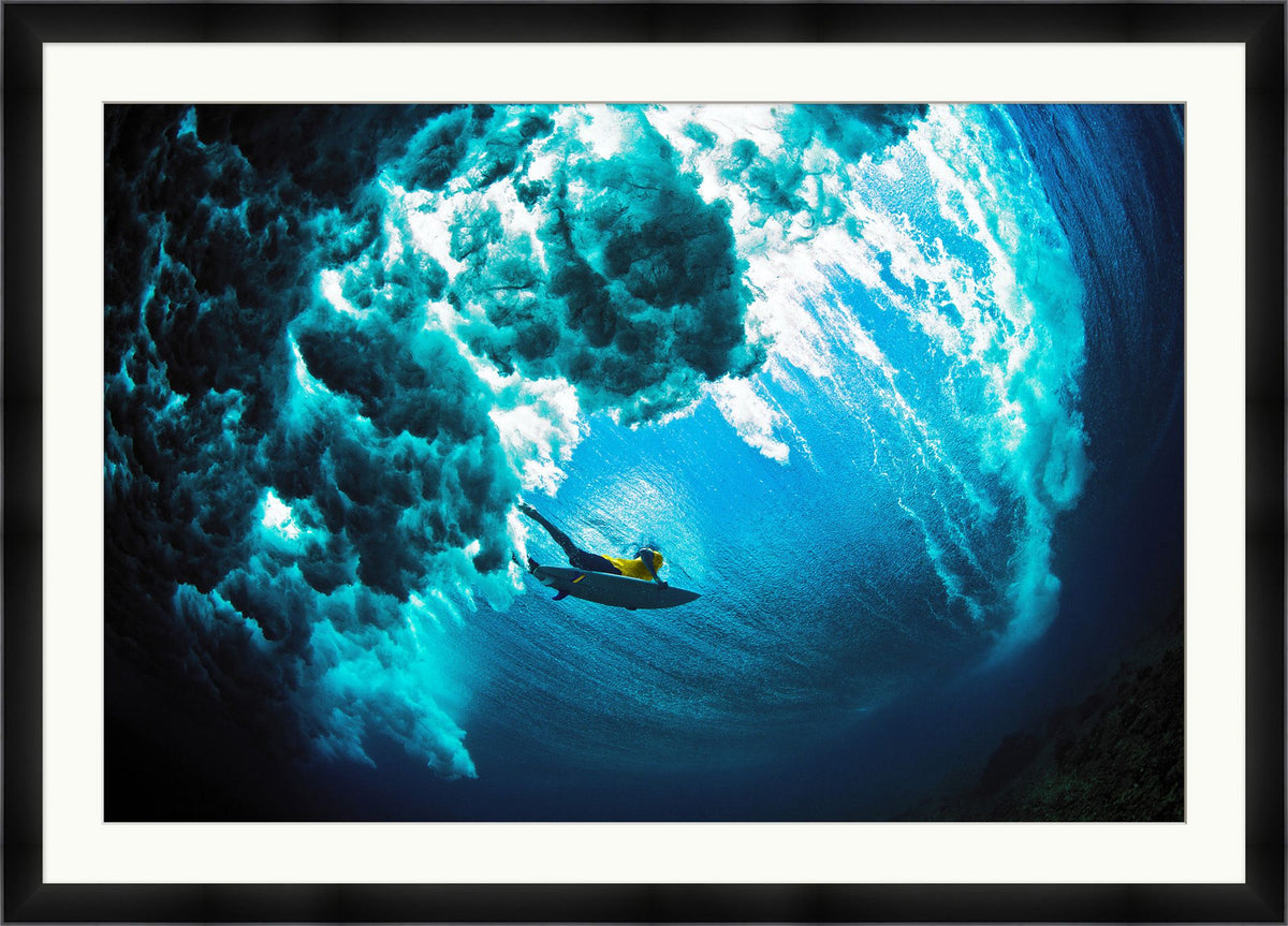 Surfer Dive 1 Photograph Artwork Matte Black Frame - 60.5 x 43.5