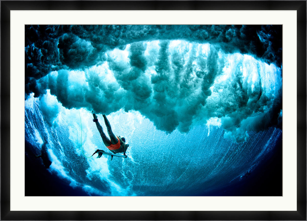 Surfer Dive 2 Photograph Artwork Matte Black Frame - 60.5 x 43.5